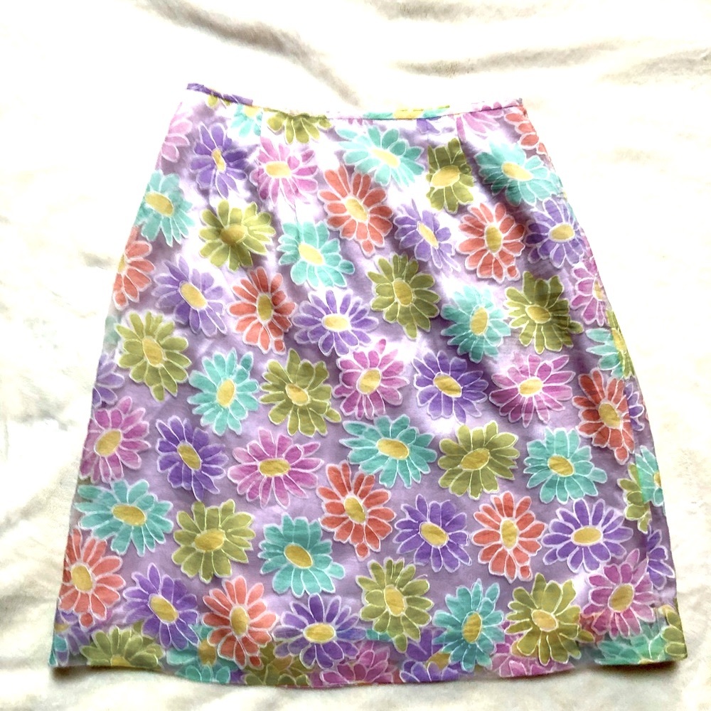 Flower print pastel color skirt